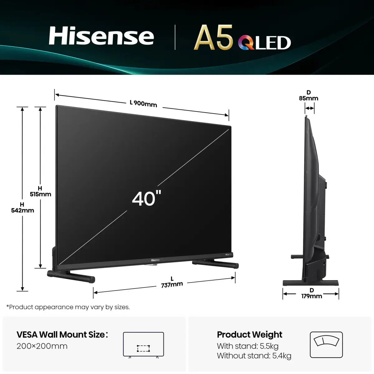Телевизор Hisense 40A5Q 40 дюймов Full HD QLED Smart TV Photo 16