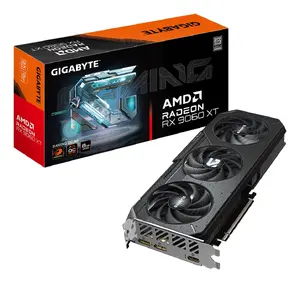 GIGABYTE graphics card Radeon RX 9060 XT 8GB GDDR6 PCIe 5.0, 2048 SP, 20000 MHz memory, 128-bit, 3x fans, 167 W TDP