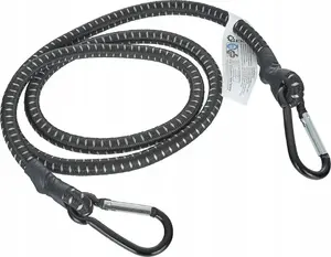 Cargo rubber tie-down strap GEKO G02342 — 10 mm diameter, 120 cm length, set of 80 with carabiners