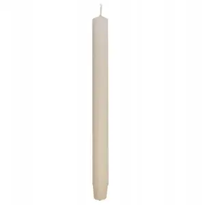 Table Candle Donau Home 25×300 mm, ribbed, cream, pack of 4