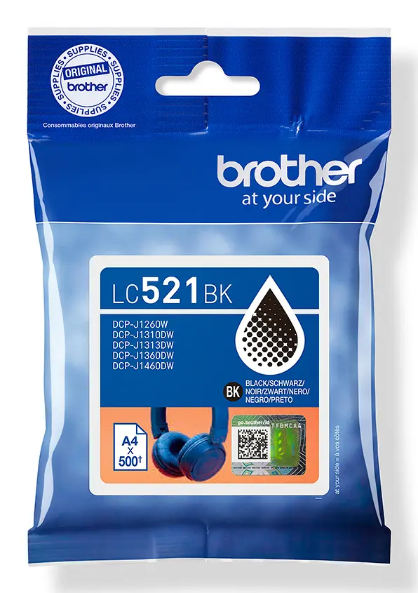 Brother LC521BK oriģinālā tintes kasetne melna