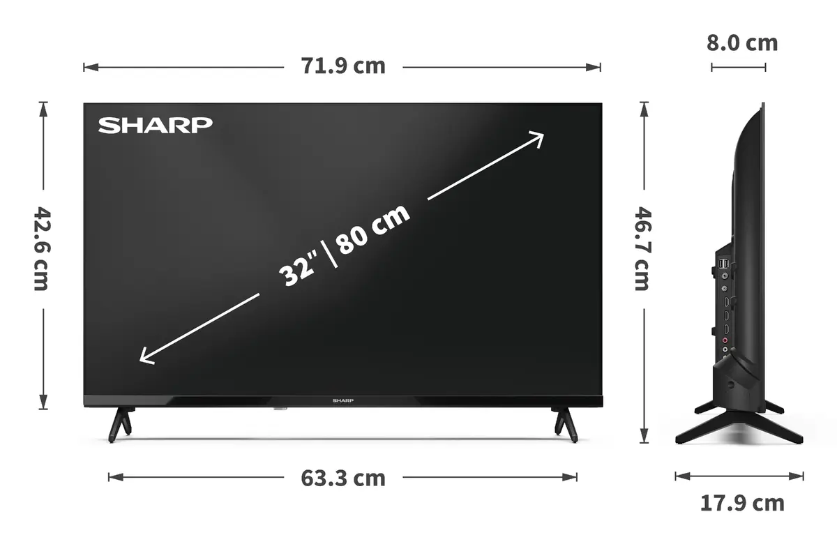 Sharp 32HA1205E 32 collu HD LED televizors Photo 8
