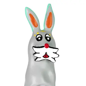 Condoms CONDOMERIE Handpainted Bunny XL - novelty XL size, decorative design