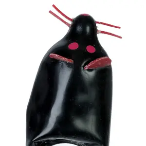 Condoms CONDOMERIE Handpainted Black Mouse XL – latex condom, XL size