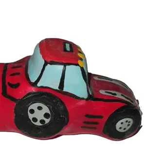Condoms CONDOMERIE Handpainted Novelty Tractor Red XL – textured novelty condom, XL size