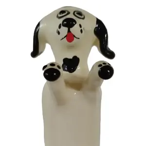 Condoms CONDOMERIE Handpainted Happy White Dog XL - novelty, larger size