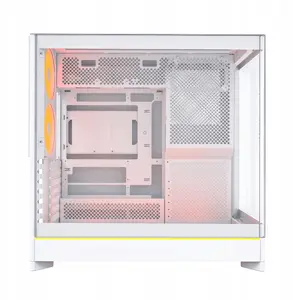 Montech HS02 PRO Midi Tower PC Case White ATX Micro-ATX Mini-ITX with 2x 120 mm Rear Fans USB Type-C