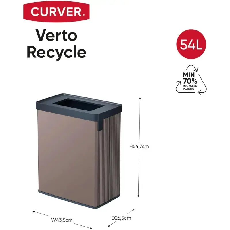 Curver Verto Recycle 54L taisnstūra atkritumu tvertne Photo 3