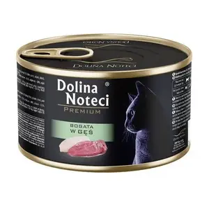 Влажный корм для кошек Dolina Noteci Premium — гусь 185 г, полноценный корм для взрослых, для аллергий, без глютена и сои