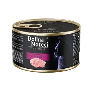 Влажный корм для кошек dolina noteci Premium Rich in turkey 185 г — полный рацион для взрослых, влажность 80%, белок 10%