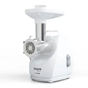 Electric meat grinder SMAPP 490.8 — 2200 W, 1 speed, 3 strainers (Ø 2.7–8 mm), white
