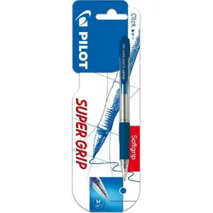 Lodīšu pildspalva PILOT Super Grip zila – PILOT PIBPGP10RLX1, ar maināmu kapsulu, standarta galu