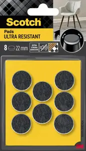 Mēbeļu grīdas aizsarguzlikas Scotch 3M SP87A34 — filcs, apaļas, Ø 2,2 cm, 8 gab.