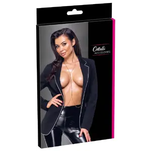 Body chain Cottelli Collection 24505006001 gold finish, adjustable fit, rhinestone connector