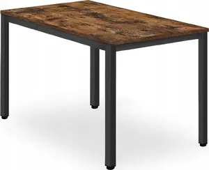 Leobert TESSA ēdamgalds 120x60 cm, lauku stila virsma ar melnām kājām