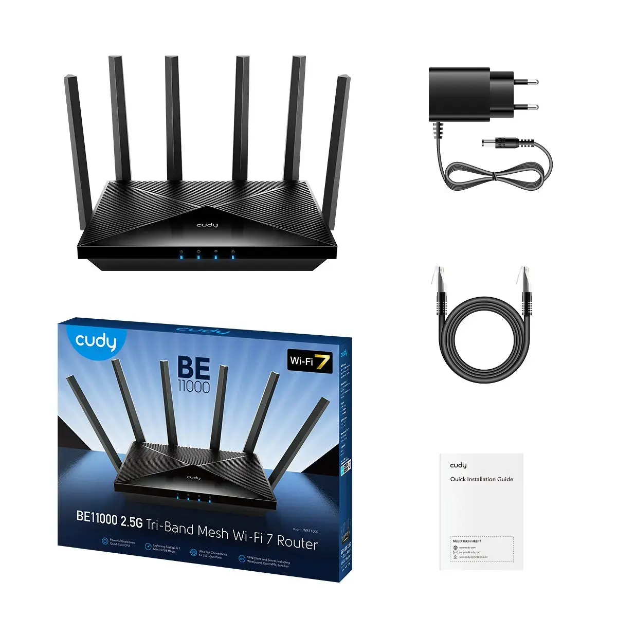 Cudy WR11000 Galda maršrutētājs Wi‑Fi 7 Photo 3