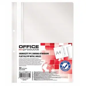 Binder folder office products A4 polypropylene 2 holes (2-ring) for documents, pack of 100