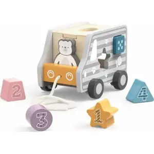 Деревянная каталка-машинка Viga Toys 44041 — деревянная игрушка на веревочке для малышей
