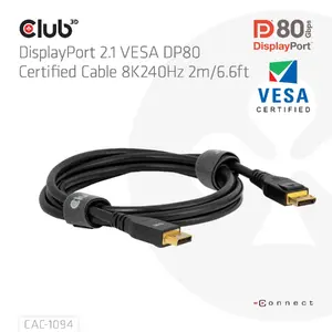 DisplayPort kabelis club 3d CAC-1094 1.8 m — DisplayPort uz DisplayPort, 4K 60Hz