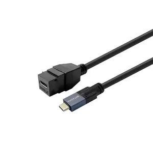 Vivolink PROKEYUSBCFM0.5B USB cable USB 3.2 Gen 2 0.5 m USB C to USB C Black Gold-plated contacts Keystone