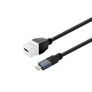 USB-C female keystone insert VivoLink PROKEYUSBCFM0 5W — panel mount, PCB or wall plate connector