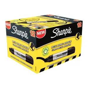 Sharpie Magnum pastāvīgais marķieris melns 12 gab. Metāla korpuss