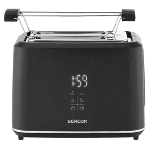 Toaster SENCOR STS0600BK — 2-slice toaster, black, LED touch display, timer, 3-in-1 heat/cancel/reheat-defrost