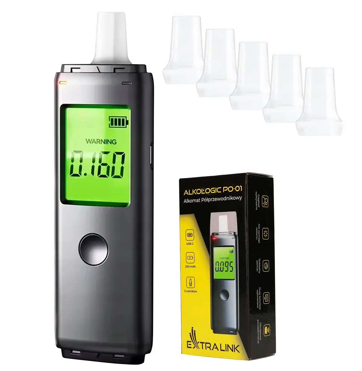 Pusvadītāju alkometrs Extralink Alkologic PO-01, EX