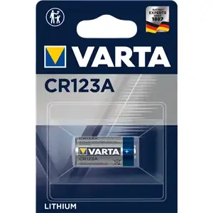 Батарейка Varta CR123A Lithium 3 В, высота 34.5 мм, диаметр 17 мм, 16 г (блистер)