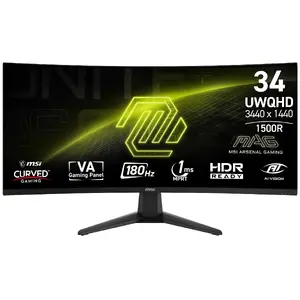 Монитор 34" UltraWide Dual QHD LCD MSI MAG 346CQ — 3440 x 1440, VA, 1 мс, 21:9, изогнутый, VESA