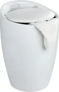 Корзина для белья и табурет для ванной Wenko Candy 2-в-1, 20 л, 50,5 см, ABS, белый