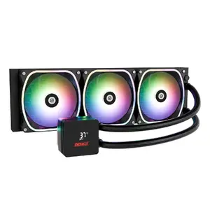 All-in-one liquid cooler ENERMAX Aquafusion II 360 mm, 120 mm fans, 380 W TDP, Black