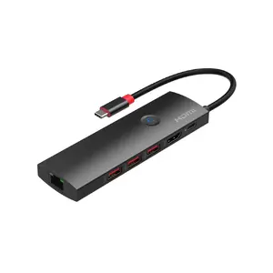 MicroConnect USB3.2CCOM20 Laptop Dock and Port Replicator Black with USB Power Delivery up to 100W Ethernet LAN 4K Ultra HD at 60Hz