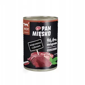 Влажный корм для кошек pan miĘsko Pork with Deer, 400 г — мясной паштет для взрослых кошек