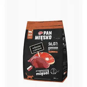 Влажный корм для кошек pan miĘsko Beef with Deer 400 г – полнорационный корм для взрослых котов