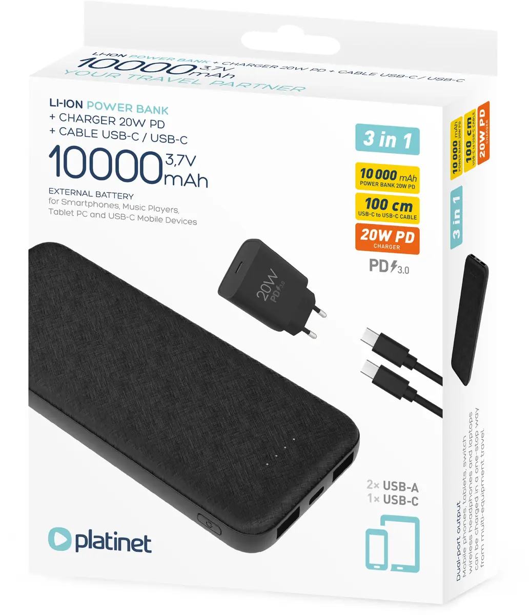 Portable Power Bank Platinet PMPB10SETB 45993 Photo 3