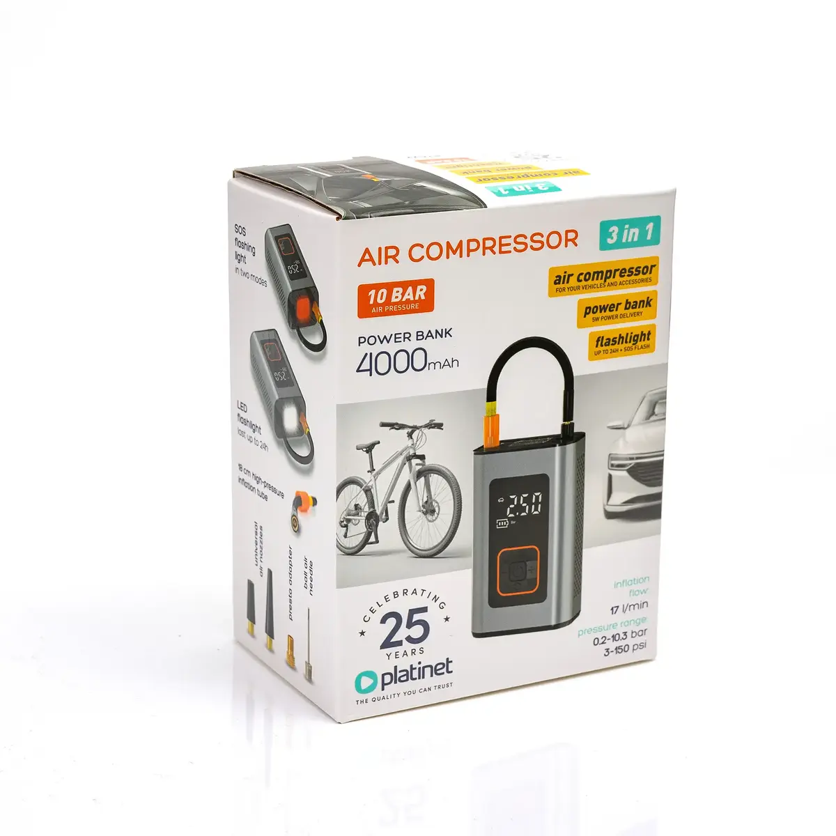 Compressor Power Bank Flashlight PLATINET PTC22 46234 Photo 10