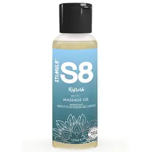 Masāžas eļļa STIMUL8 S8 Refresh Cotton 125 ml – saudzīga formula masāžai