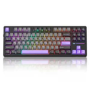 Mehāniskā tastatūra MageGee Light87 — 87 taustiņi (Tenkeyless), tumši violeta, RGB, Blue Whale slēdži