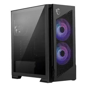 PC case MSI MPG VELOX 300R AIRFLOW PZ Midi Tower — Black, supports ATX/EATX/Micro ATX/Mini-ITX, 1×3.5", 4×2.5", side window, 2×USB 3.2 Gen1