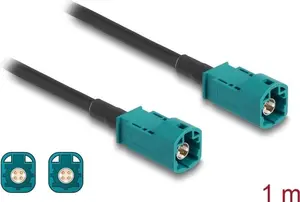 Coaxial cable DELOCK 90678 HSD Z to HSD Z, 1 m, black/blue