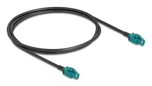 Coaxial cable DELOCK 90680 — 1 m, HSD Z to HSD Z, Black/Blue