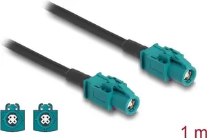 Coaxial cable DELOCK 90680 — 1 m, HSD Z to HSD Z, Black/Blue
