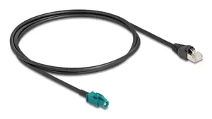 Coaxial cable DELOCK 90697 — 1 m, HSD Z to RJ-45, Black/Blue