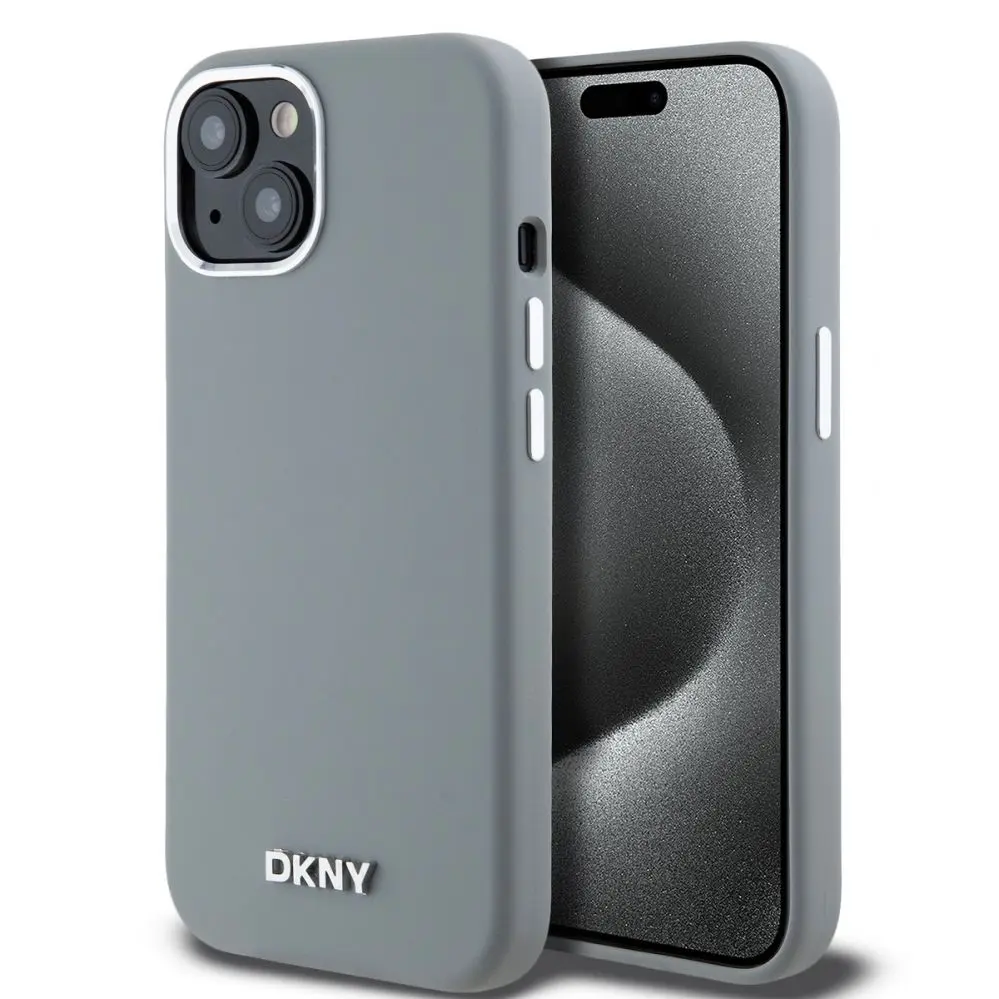 DKNY Liquid Silicone MagSafe vāciņš iPhone 15 pelēks Photo 2