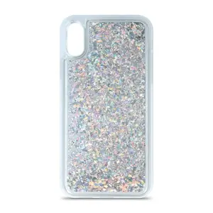 Phone back case iLike for Samsung S10, Liquid Sparkle finish, Silver