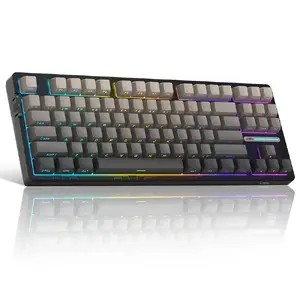 Mechaniskā tastatūra MageGee Light87 Star Grey ar RGB aizmugurējo apgaismojumu un Blue Whale slēdžiem, US izkārtojums