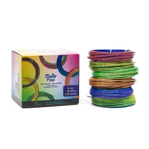 3D printing filament pack 3DOODLER FLOW-TRIFILLS PLA 260 g (7 colours: Black, Blue, Copper, Gold, Green, Purple, Red)