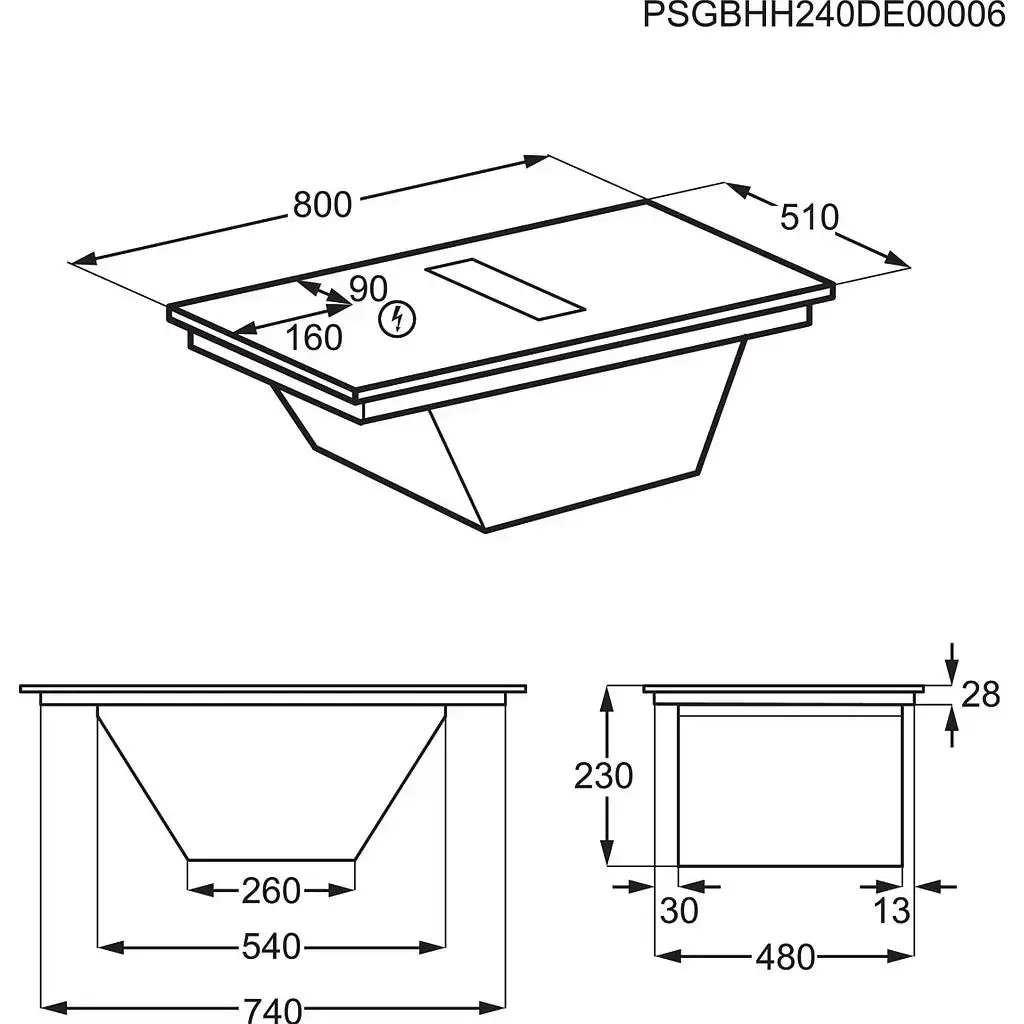 AEG TH84CB03CB 2-in-1 hob and hood Photo 2