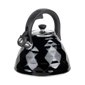 Tējkanna RESTO 90610 svilpojoša, 3 L, melna korpusa, melna rokturis